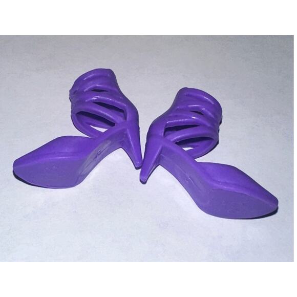 Mattel Barbie Doll Purple Strappy Closed Toe Heels Fashion Accessory Shoes - Picture 5 of 7